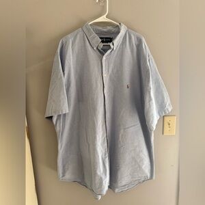 Ralph Lauren Mens Button Up Short Sleeve Collared Shirt SZ 3XLT Classic Fit Logo